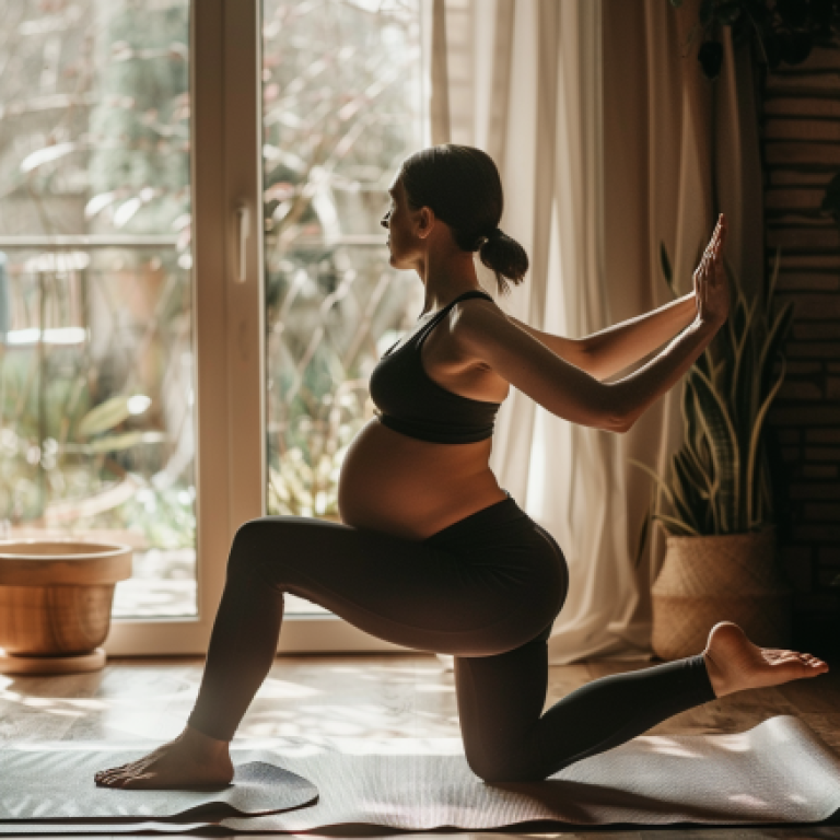 gogurbajey_a_woman_performing_Prenatal_yoga_in_32_aspect_ratio_3d8df436-7986-4779-9eb4-87701f020287